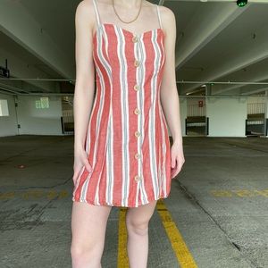 Urban Outfitters stripped tank top open back sundress